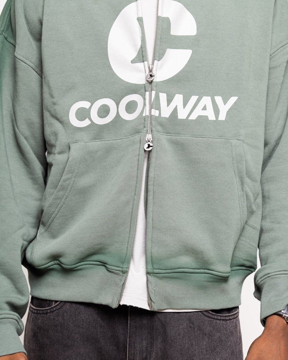 Green Zipped Hoodie
