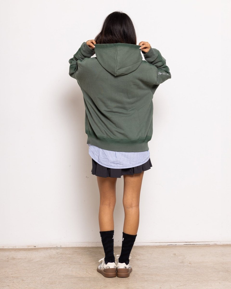 Green Zipped Hoodie
