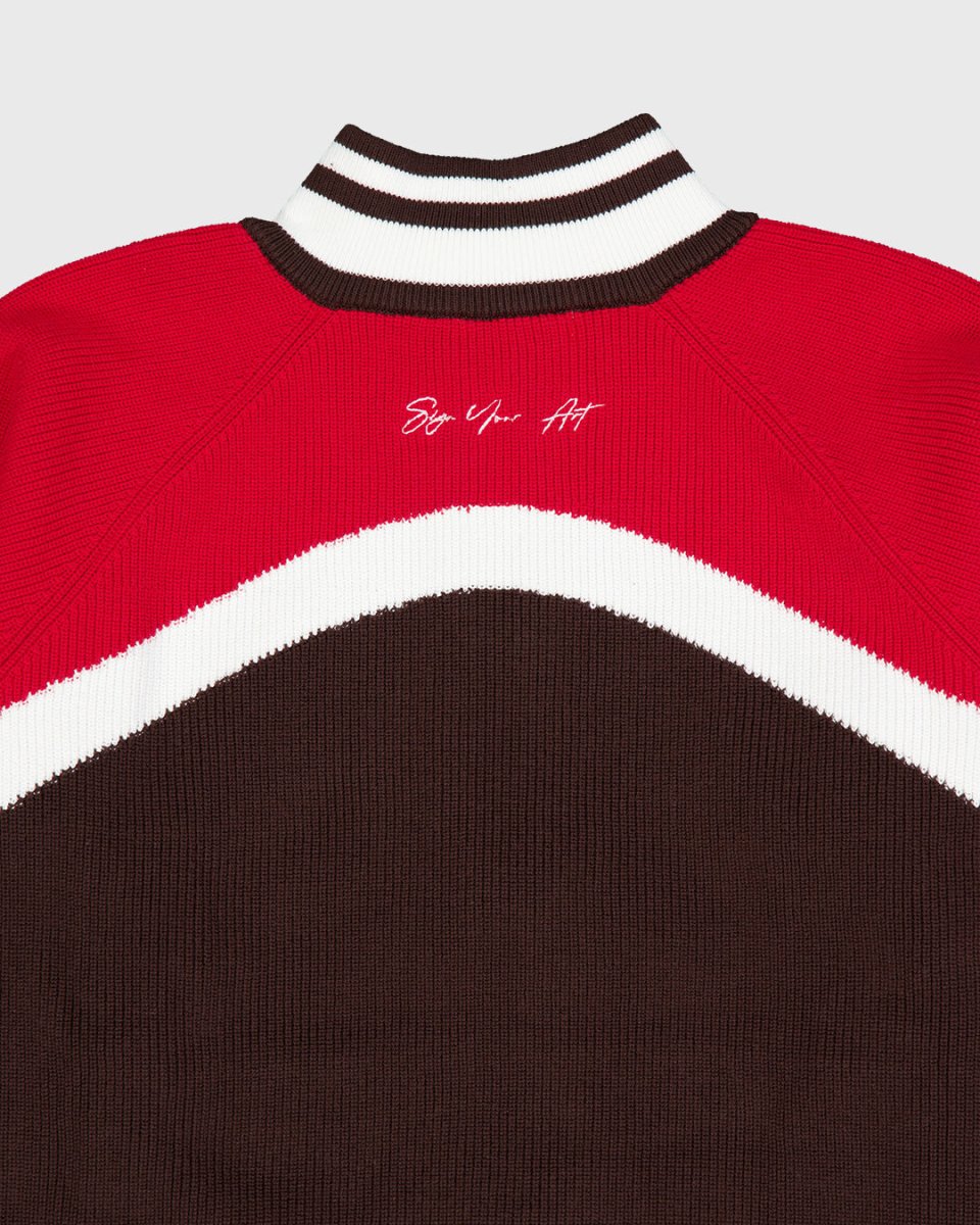 Brown Knit Zipper