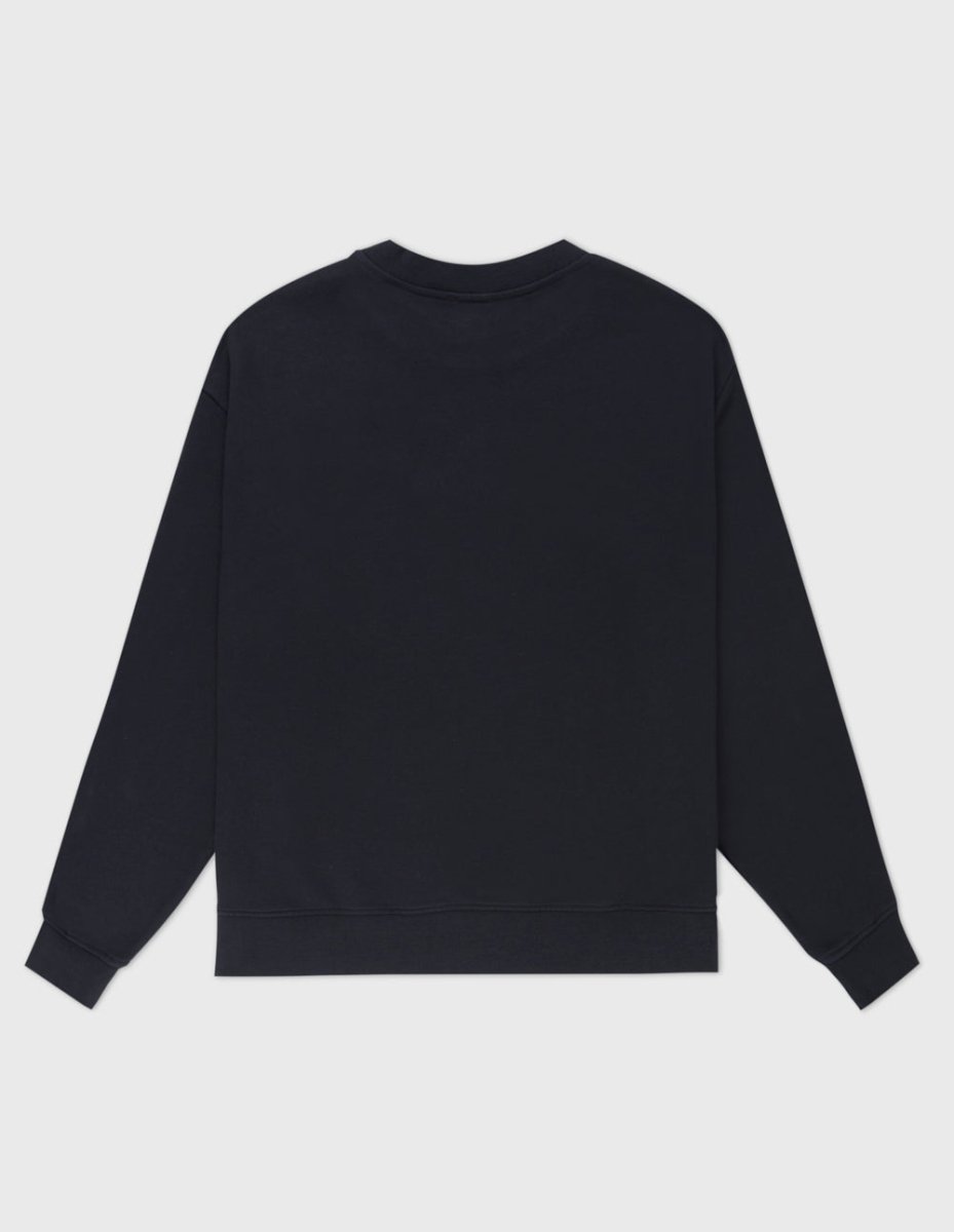 Embossed Black Crewneck