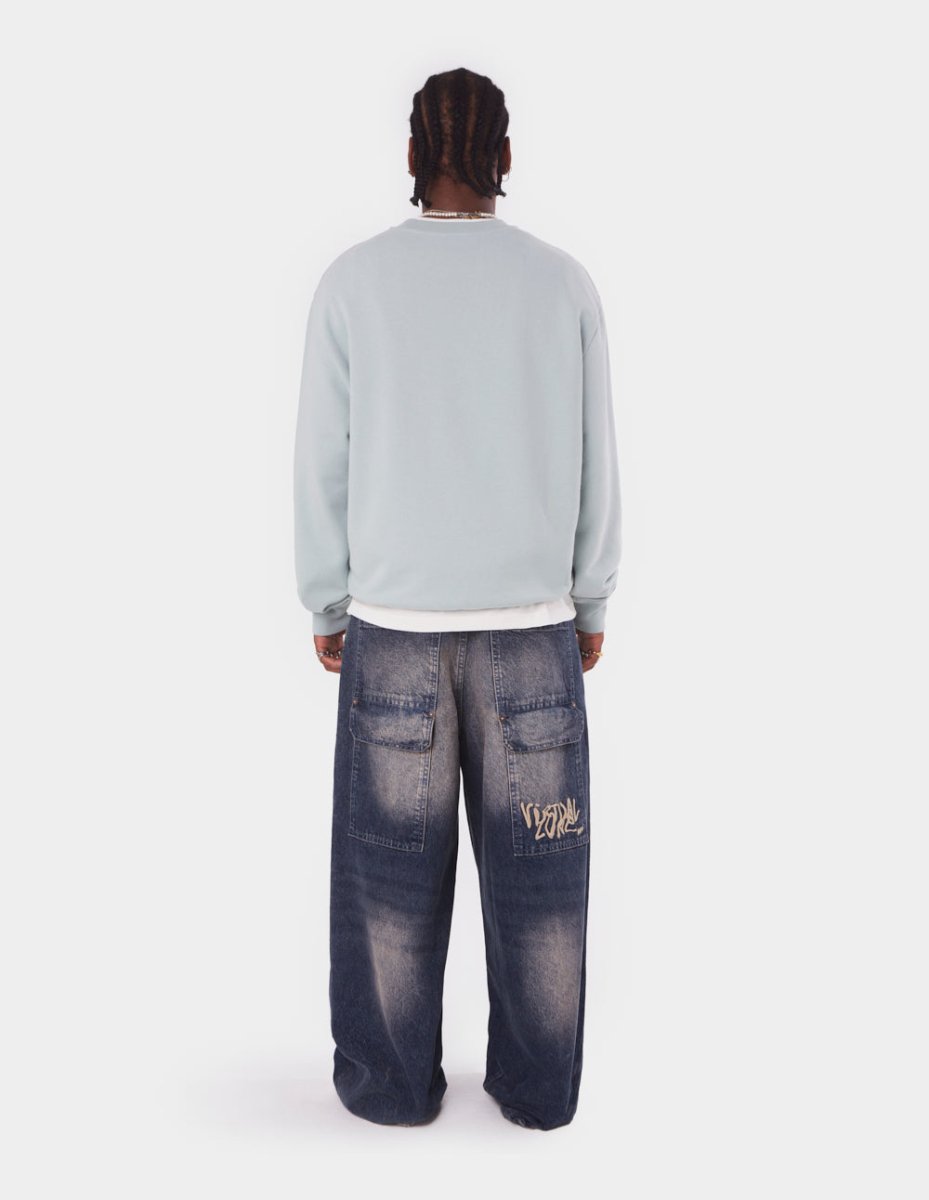 Embossed Sky Blue Crewneck