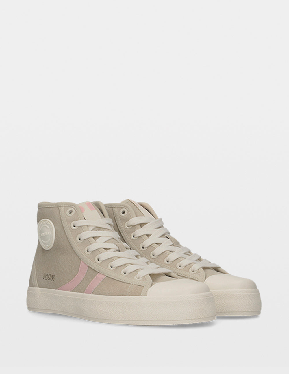 ICON-HI BEIGE/PINK LEATHER MUJER