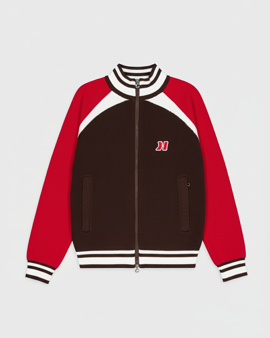 Brown Knit Zipper