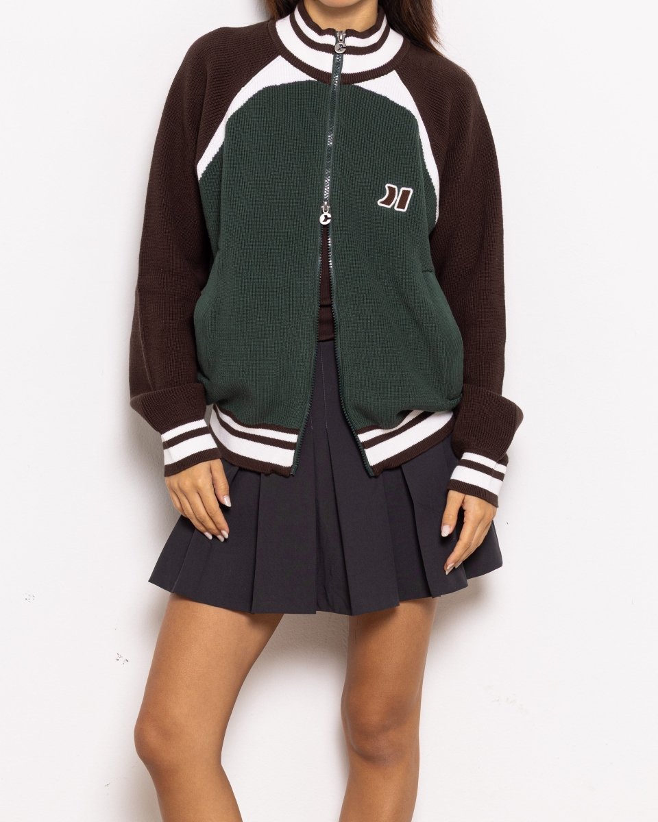 Basil Green Knit Zipper