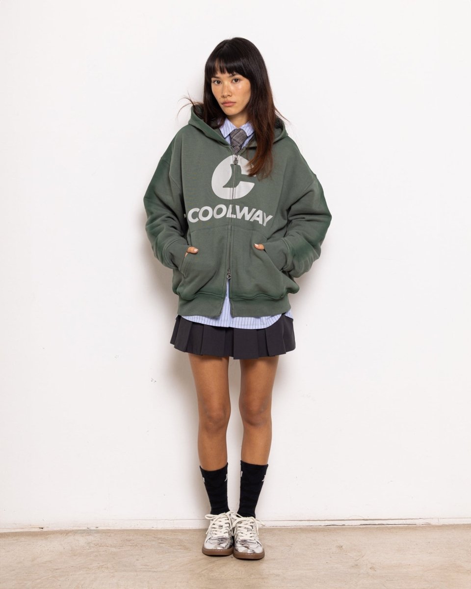 Break Green Zipped Hoodie