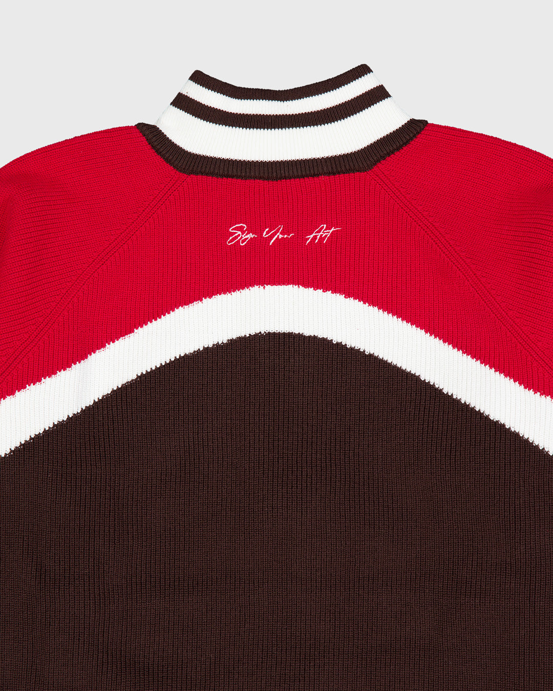 Brown Knit Zipper